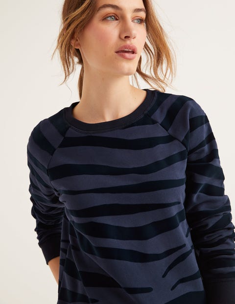 The Sweatshirt - Navy, Flocked Zebra The Sweatshirt - Navy, Flocked Zebra