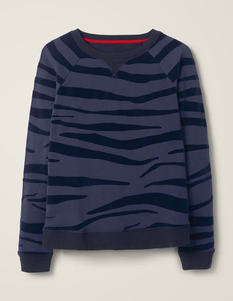 The Sweatshirt - Navy, Flocked Zebra The Sweatshirt - Navy, Flocked Zebra