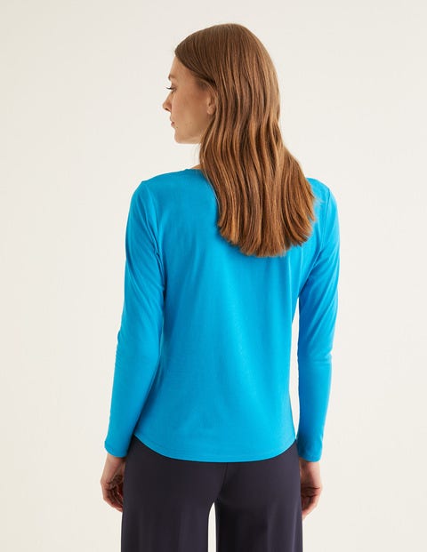 Superweiches T-Shirt mit V-Ausschnitt - Lagunenblau Superweiches T-Shirt mit V-Ausschnitt - Lagunenblau