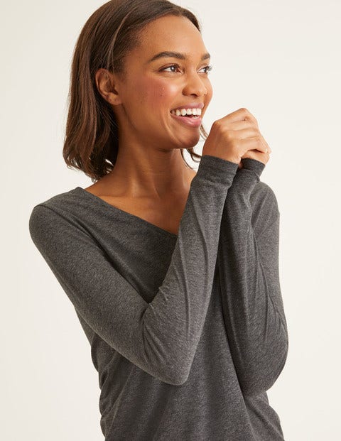 Supersoft V-Neck Tee - Charcoal Marl Supersoft V-Neck Tee - Charcoal Marl