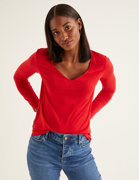 Supersoft V-Neck Tee - Post Box Red Supersoft V-Neck Tee - Post Box Red