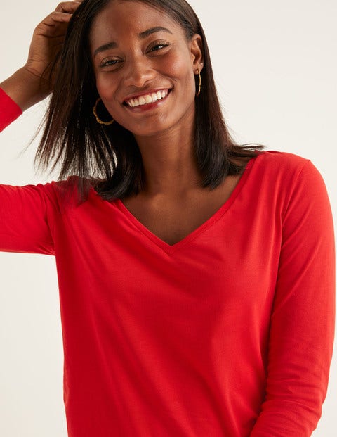 Supersoft V-Neck Tee - Post Box Red Supersoft V-Neck Tee - Post Box Red