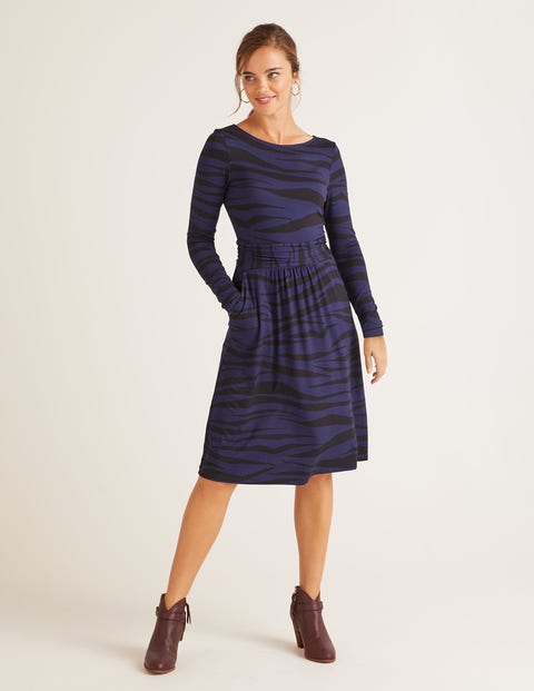 Abigail Jersey Dress - Navy Zebra Abigail Jersey Dress - Navy Zebra