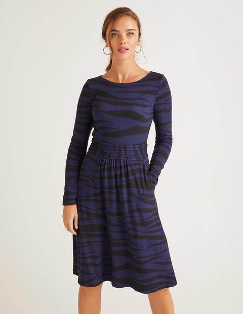 Abigail Jersey Dress - Navy Zebra Abigail Jersey Dress - Navy Zebra