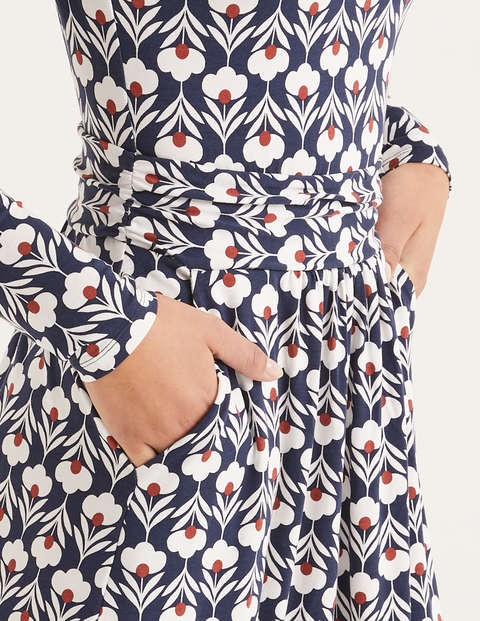 Abigail Jersey Dress - Navy and Ivory, Petal Head Abigail Jersey Dress - Navy and Ivory, Petal Head