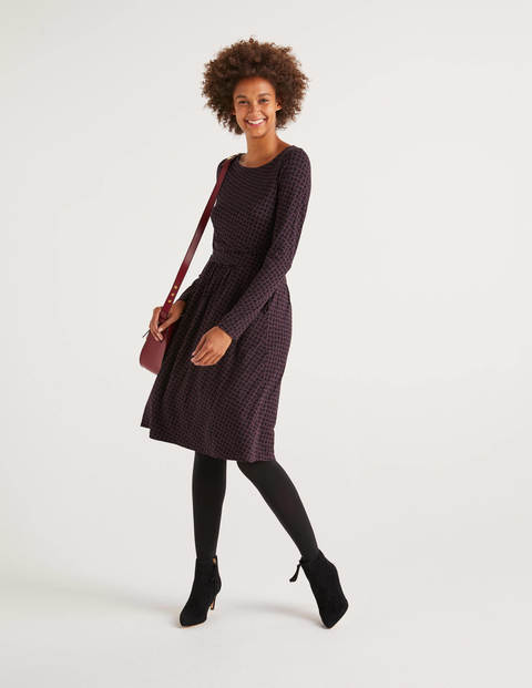 Abigail Jersey Dress - Fig Maple Leaf Abigail Jersey Dress - Fig Maple Leaf