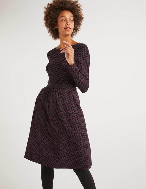 Abigail Jersey Dress - Fig Maple Leaf Abigail Jersey Dress - Fig Maple Leaf