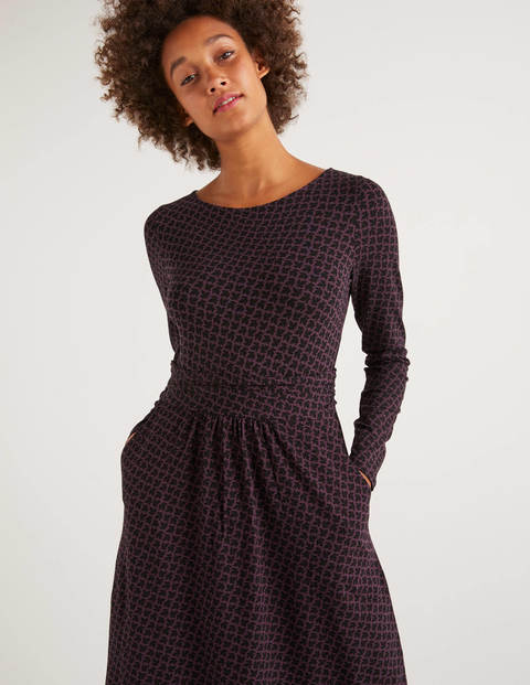 Abigail Jersey Dress - Fig Maple Leaf Abigail Jersey Dress - Fig Maple Leaf