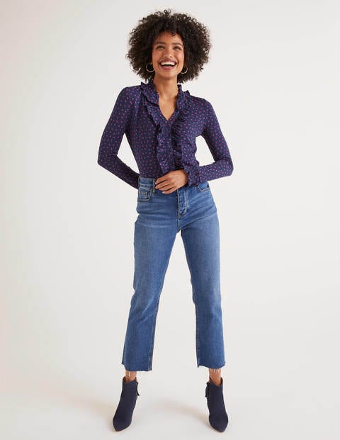 Alberta Jersey Shirt - Navy, Country Ditsy Alberta Jersey Shirt - Navy, Country Ditsy
