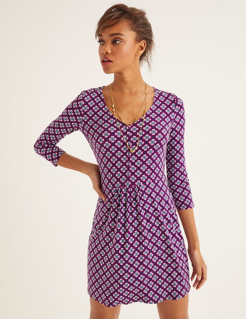 Sabina Jersey Tunic - Navy Vibrant Plum 