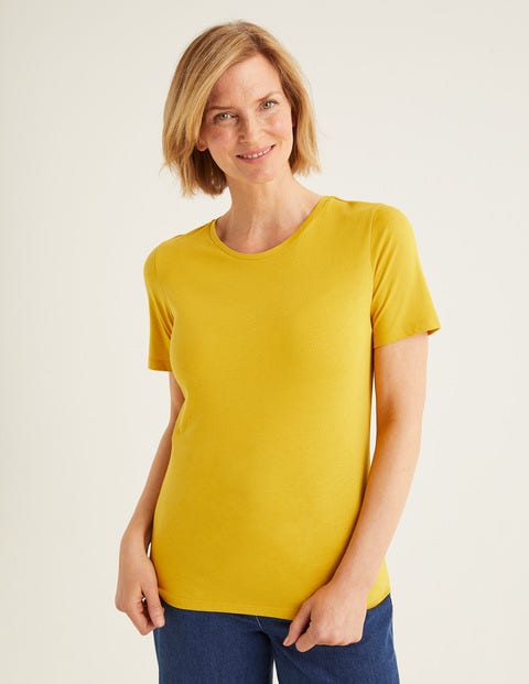 Superweiches Kurzärmliges T-Shirt - Safrangelb Superweiches Kurzärmliges T-Shirt - Safrangelb