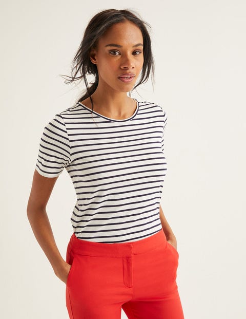 Supersoft Short Sleeve Tee - Ivory/Navy Supersoft Short Sleeve Tee - Ivory/Navy