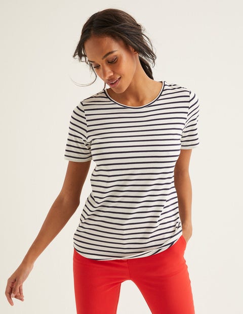 Supersoft Short Sleeve Tee - Ivory/Navy Supersoft Short Sleeve Tee - Ivory/Navy