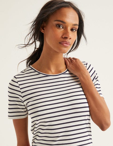 Supersoft Short Sleeve Tee - Ivory/Navy Supersoft Short Sleeve Tee - Ivory/Navy