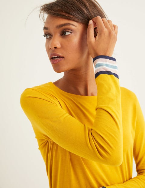 Striped Cuff Tee - Saffron Multi Striped Cuff Tee - Saffron Multi