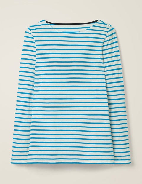 Long Sleeve Breton - Ivory/Blue Lagoon Long Sleeve Breton - Ivory/Blue Lagoon