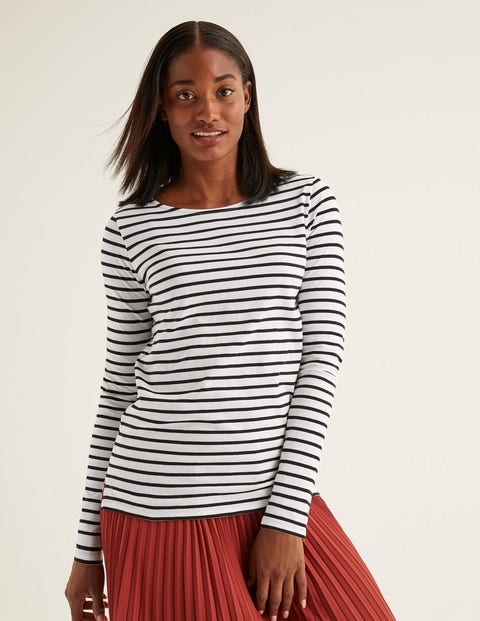 Long Sleeve Breton - Ivory/Black Long Sleeve Breton - Ivory/Black