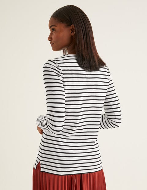 Long Sleeve Breton - Ivory/Black Long Sleeve Breton - Ivory/Black