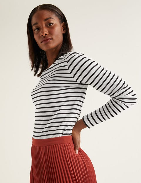 Long Sleeve Breton - Ivory/Black Long Sleeve Breton - Ivory/Black