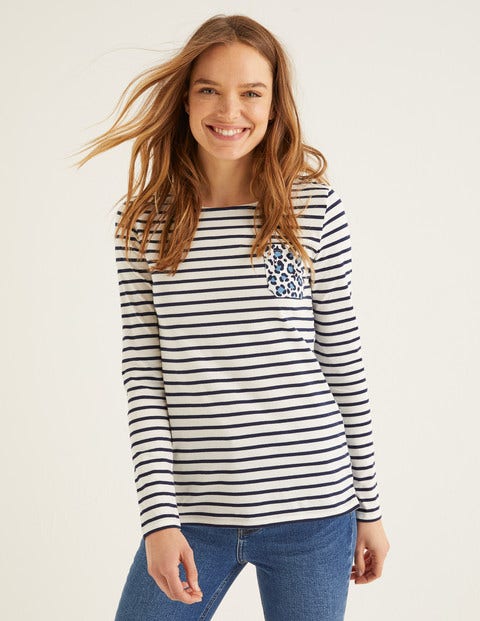 Long Sleeve Breton - Ivory/Horizon Leopard Long Sleeve Breton - Ivory/Horizon Leopard