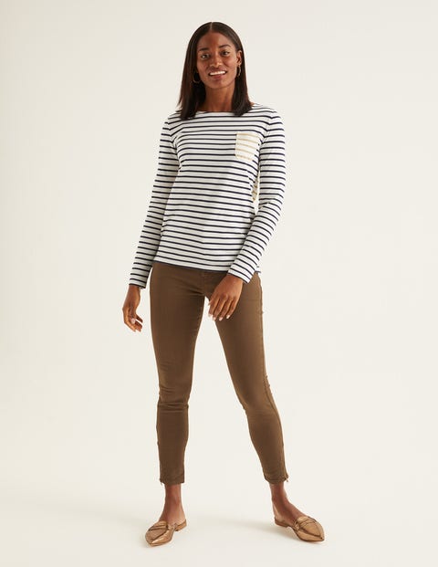 Long Sleeve Breton - Ivory/Gold Metallic Long Sleeve Breton - Ivory/Gold Metallic