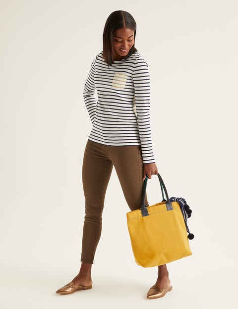 Long Sleeve Breton - Ivory/Gold Metallic Long Sleeve Breton - Ivory/Gold Metallic