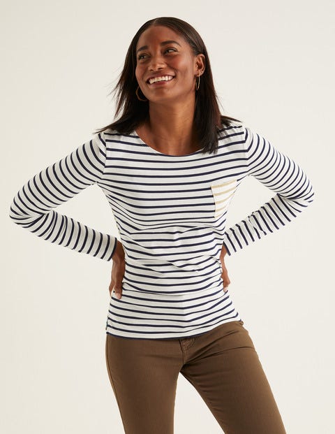 Long Sleeve Breton - Ivory/Gold Metallic Long Sleeve Breton - Ivory/Gold Metallic