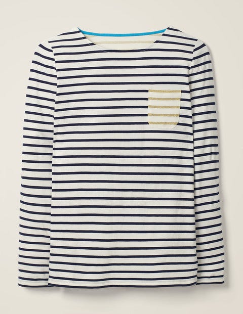 Long Sleeve Breton - Ivory/Gold Metallic Long Sleeve Breton - Ivory/Gold Metallic