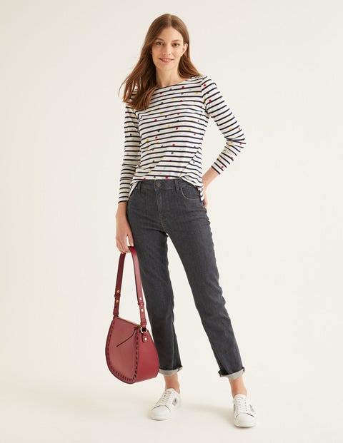 Long Sleeve Breton - Ivory/Navy Multi Dot Long Sleeve Breton - Ivory/Navy Multi Dot