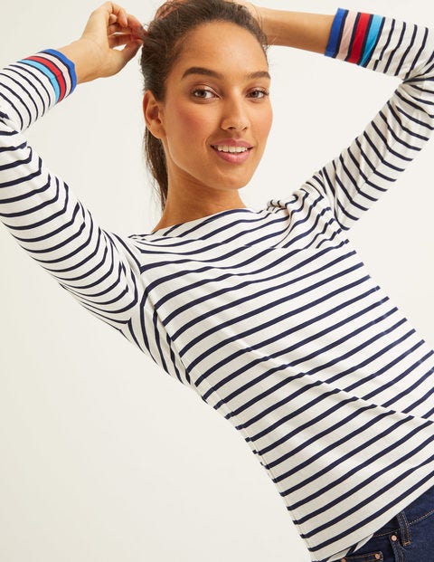 Long Sleeve Breton - Ivory Multi Cuff Long Sleeve Breton - Ivory Multi Cuff