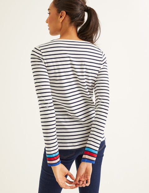 Long Sleeve Breton - Ivory Multi Cuff Long Sleeve Breton - Ivory Multi Cuff