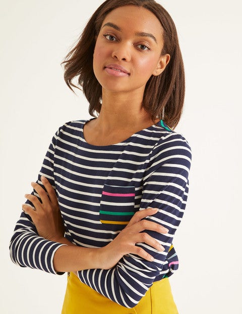 Long Sleeve Breton - French Navy/Multi Back Long Sleeve Breton - French Navy/Multi Back