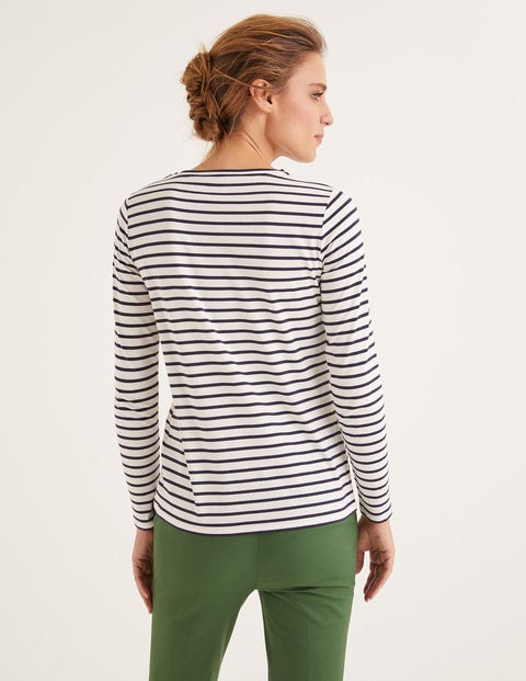 Supersoft Crew Neck Tee - Ivory/Navy Supersoft Crew Neck Tee - Ivory/Navy