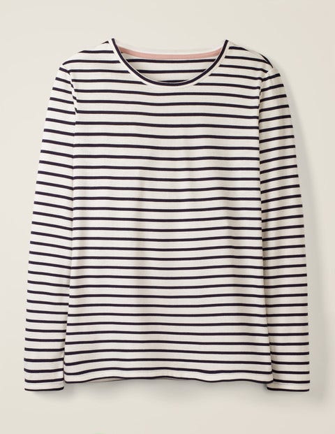 Supersoft Crew Neck Tee - Ivory/Navy Supersoft Crew Neck Tee - Ivory/Navy