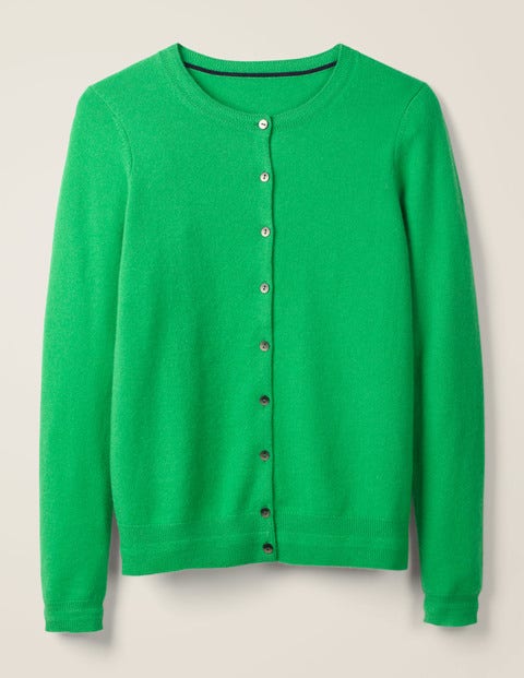 Cashmere Crew Cardigan - Bright Green Cashmere Crew Cardigan - Bright Green