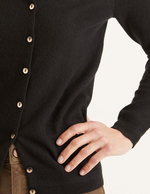 Cashmere Crew Cardigan - Black Cashmere Crew Cardigan - Black