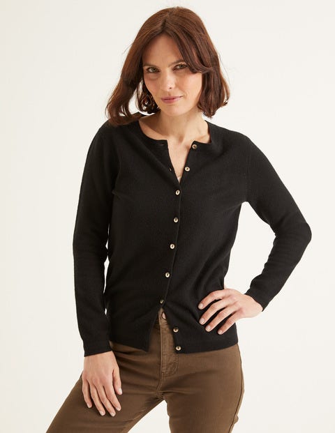Cashmere Crew Cardigan - Black Cashmere Crew Cardigan - Black