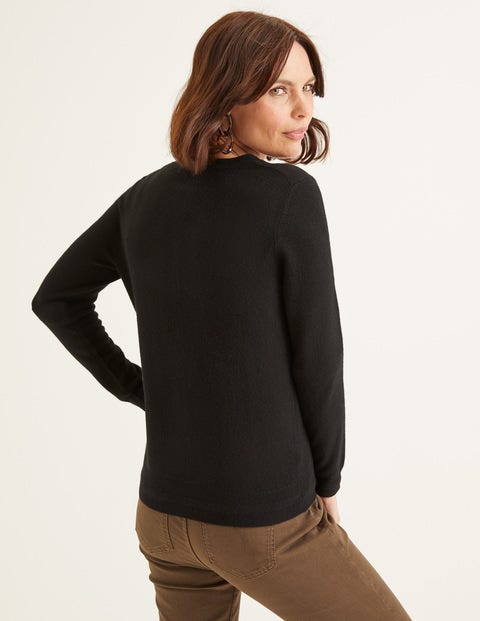 Cashmere Crew Cardigan - Black Cashmere Crew Cardigan - Black