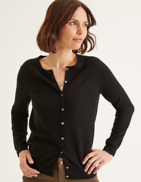 Cashmere Crew Cardigan - Black Cashmere Crew Cardigan - Black