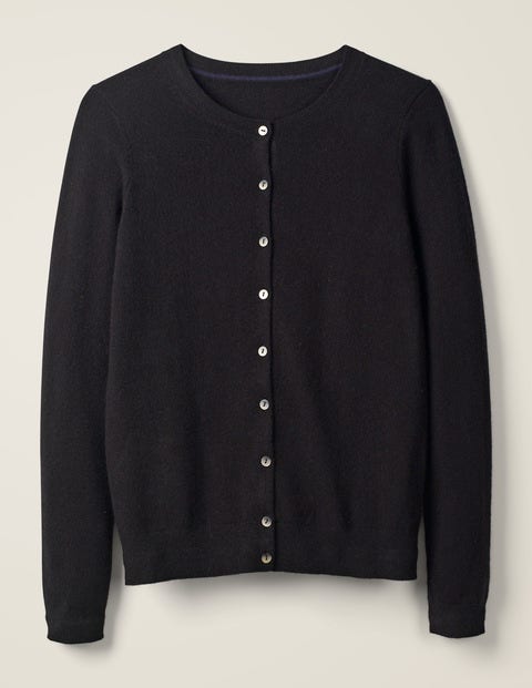 Cashmere Crew Cardigan - Black Cashmere Crew Cardigan - Black
