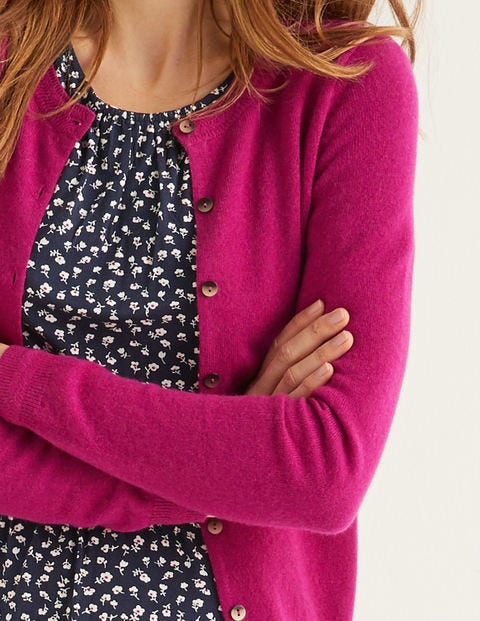 Cashmere Crew Cardigan - Vibrant Plum Cashmere Crew Cardigan - Vibrant Plum