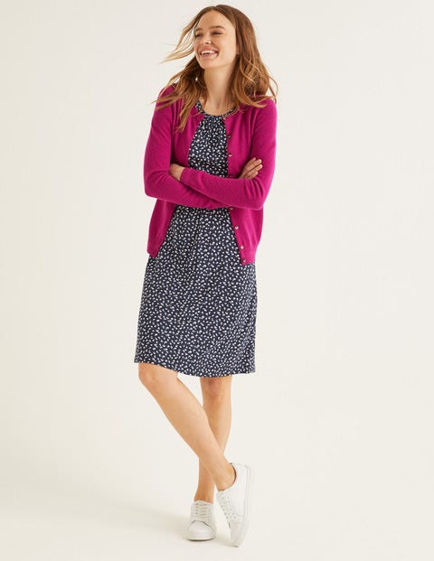 Cashmere Crew Cardigan - Vibrant Plum Cashmere Crew Cardigan - Vibrant Plum