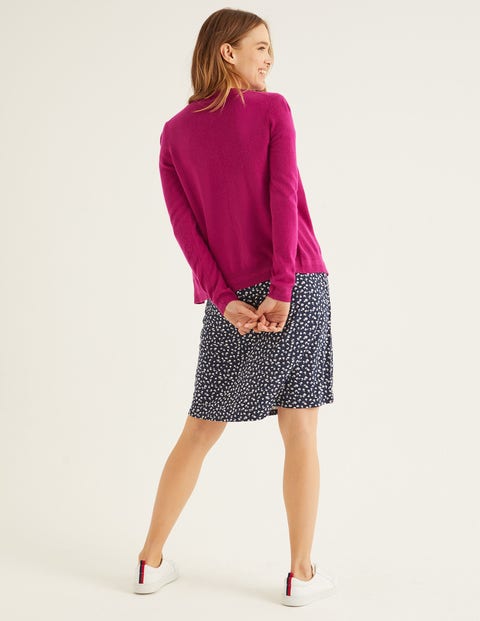 Cashmere Crew Cardigan - Vibrant Plum Cashmere Crew Cardigan - Vibrant Plum