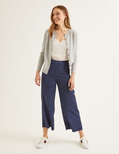 Cashmere Crew Cardigan - Grey Melange Cashmere Crew Cardigan - Grey Melange