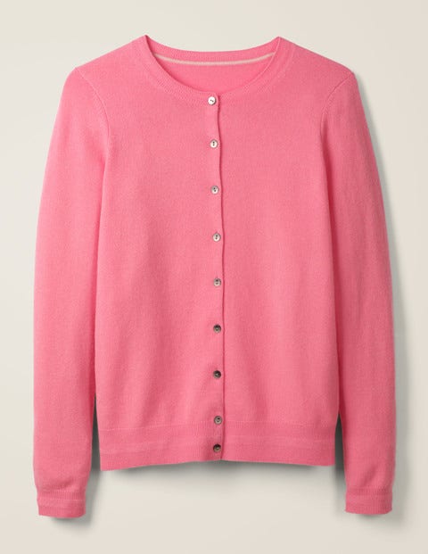 Cashmere Crew Cardigan - Crayon Pink Cashmere Crew Cardigan - Crayon Pink