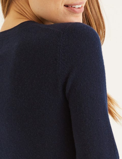 Cashmere Crew Cardigan - Navy Cashmere Crew Cardigan - Navy