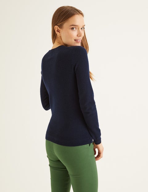 Cashmere Crew Cardigan - Navy Cashmere Crew Cardigan - Navy