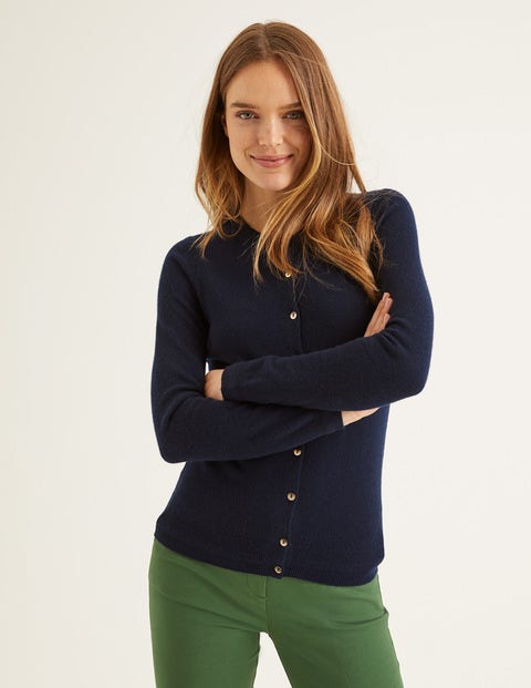 Cashmere Crew Cardigan - Navy Cashmere Crew Cardigan - Navy