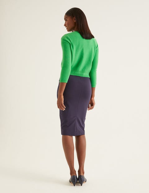 Cashmere Crop Crew Cardigan - Bright Green Cashmere Crop Crew Cardigan - Bright Green