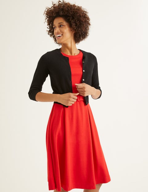 Cashmere Crop Crew Cardigan - Black Cashmere Crop Crew Cardigan - Black